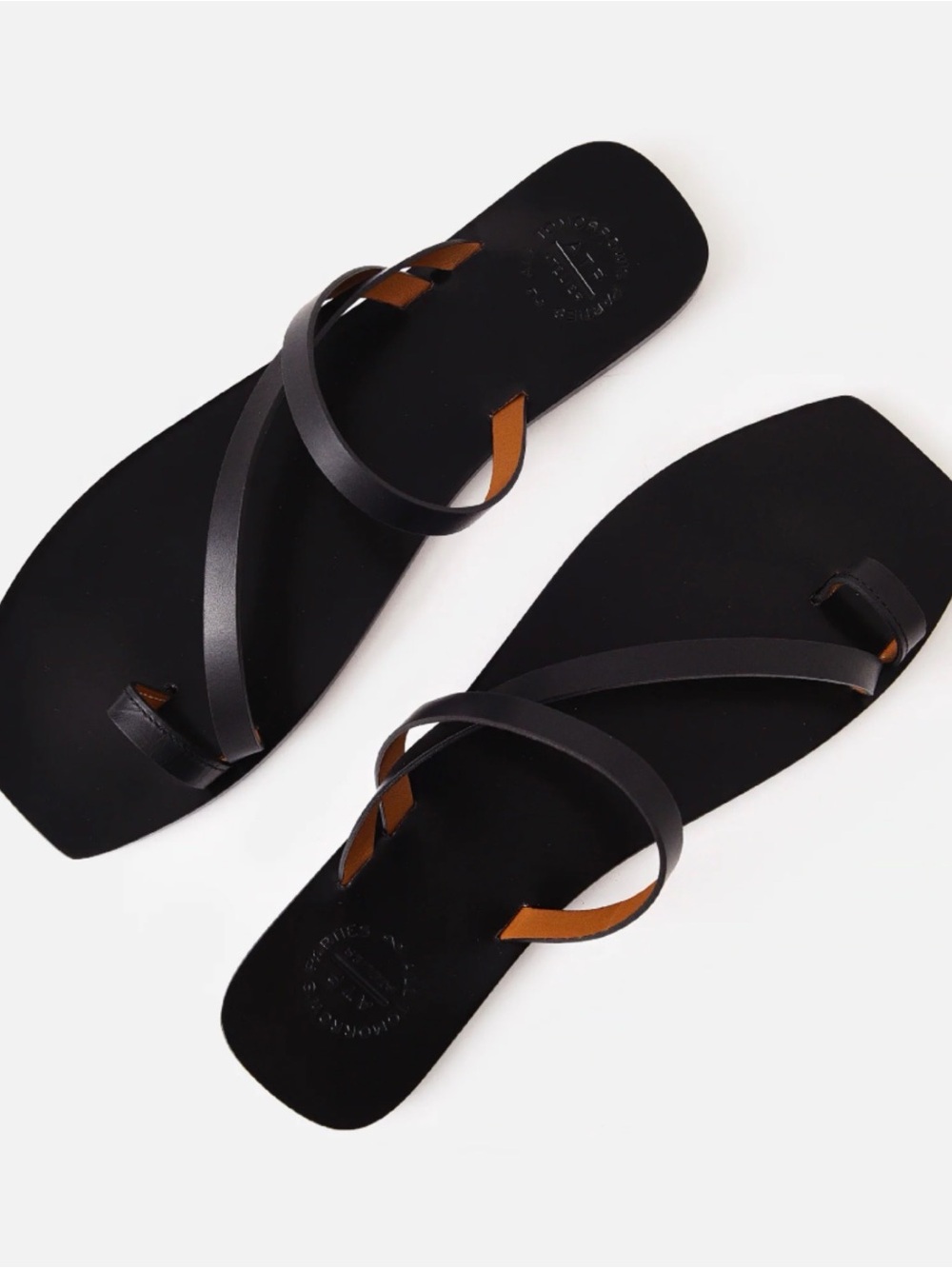 ATP Atelier Size 37 • Black Leather Sandals.